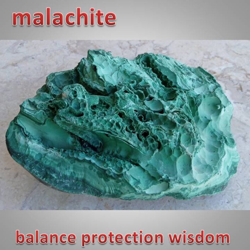 MALACHITE from CONGO raw crystal stone mineral chunk 03 PEACE chakra balance